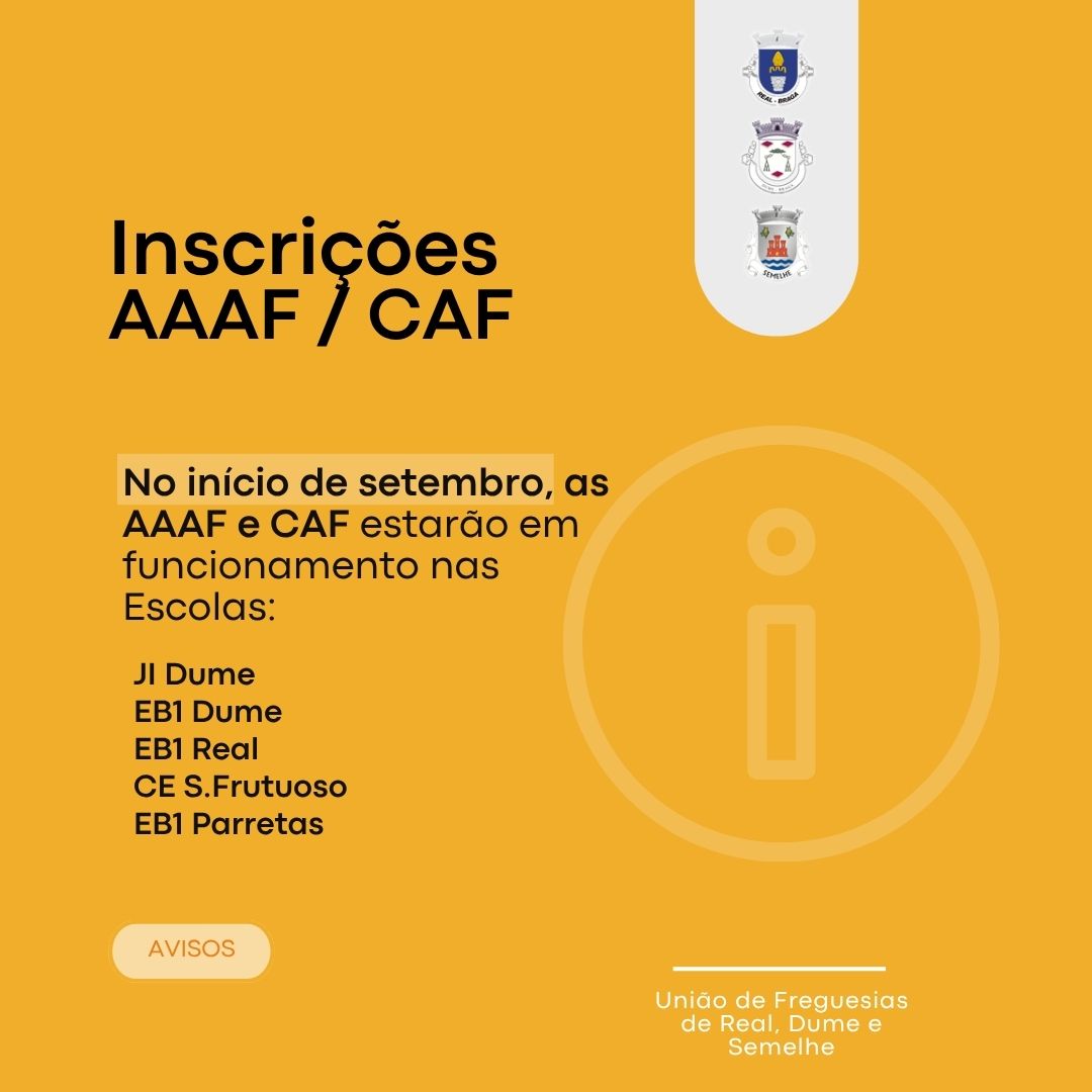Formulário inscrição CAF e AAAF